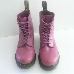 Dr. Doc Martens Airware Bouncing Sole Boots | Sz. 8 | Purple/Pink Distressed
